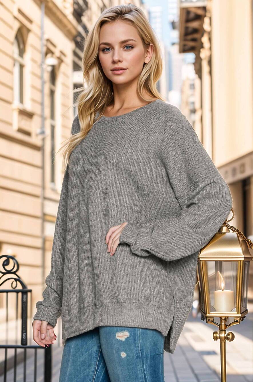 NEW BURGUNDY APPAREL waterloo top in charcoal
